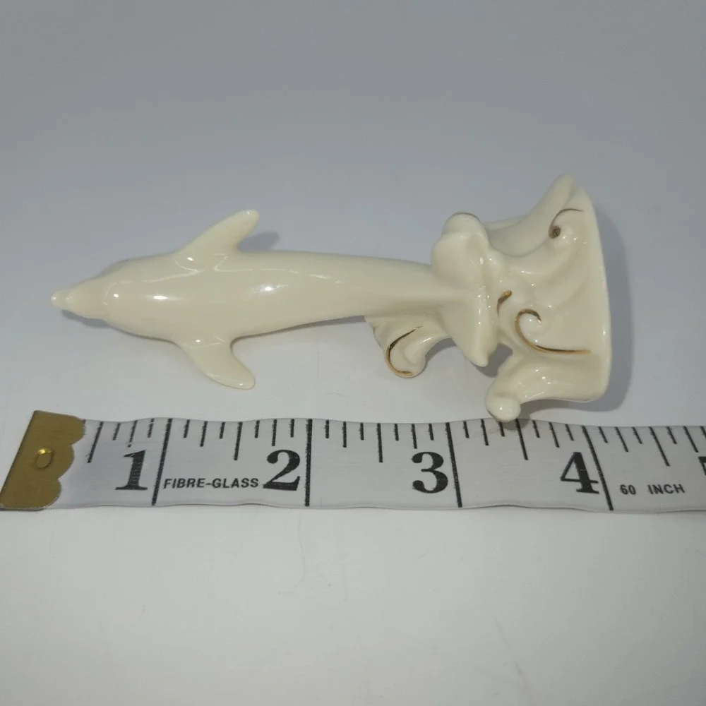 Lenox Dolphin Figurine Ivory Porcelain 24K Gold Accents 4